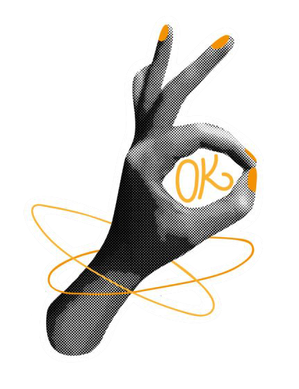 Handzeichen mit OK